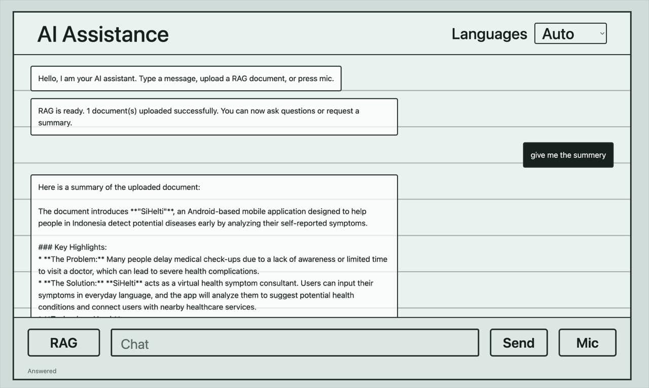 AI Assistant Web App screenshot 1